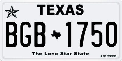 TX license plate BGB1750