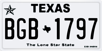 TX license plate BGB1797