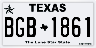 TX license plate BGB1861