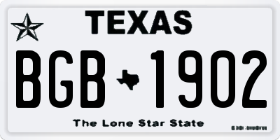 TX license plate BGB1902