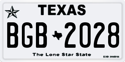 TX license plate BGB2028