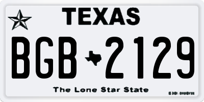 TX license plate BGB2129