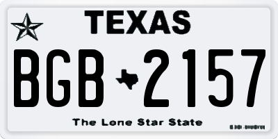 TX license plate BGB2157
