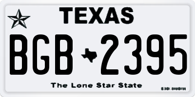 TX license plate BGB2395