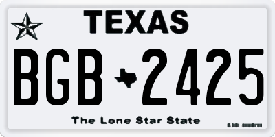 TX license plate BGB2425