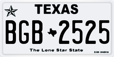 TX license plate BGB2525
