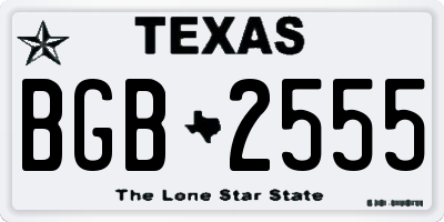TX license plate BGB2555