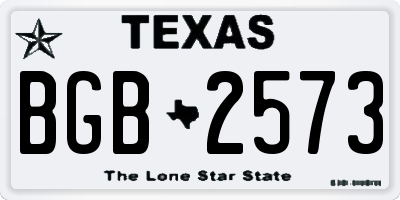 TX license plate BGB2573