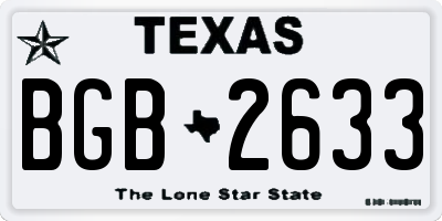 TX license plate BGB2633