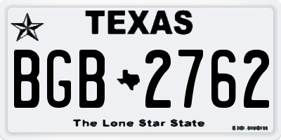 TX license plate BGB2762