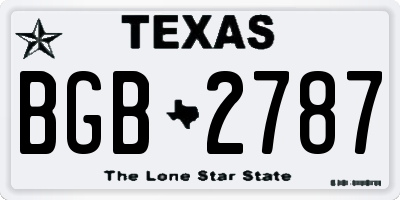 TX license plate BGB2787