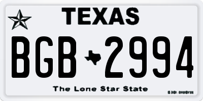 TX license plate BGB2994