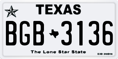 TX license plate BGB3136