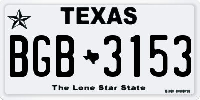 TX license plate BGB3153