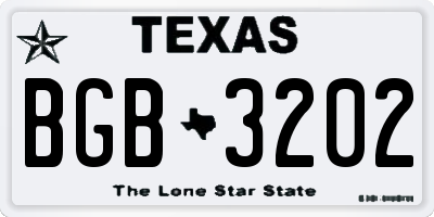 TX license plate BGB3202