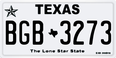 TX license plate BGB3273