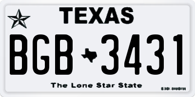 TX license plate BGB3431