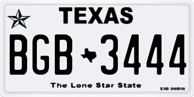TX license plate BGB3444