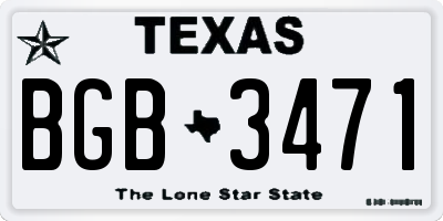 TX license plate BGB3471