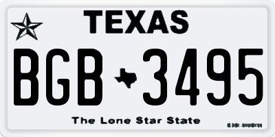 TX license plate BGB3495