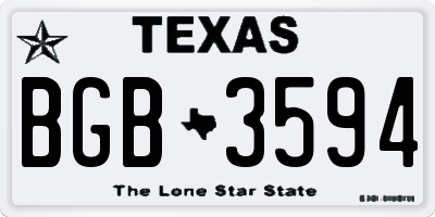 TX license plate BGB3594