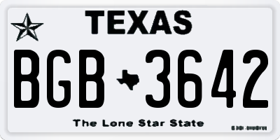TX license plate BGB3642