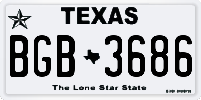TX license plate BGB3686