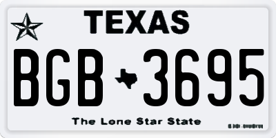 TX license plate BGB3695