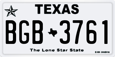 TX license plate BGB3761
