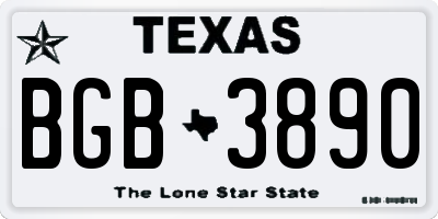 TX license plate BGB3890
