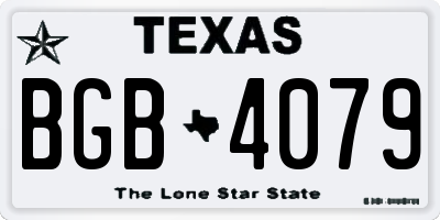 TX license plate BGB4079