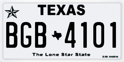 TX license plate BGB4101