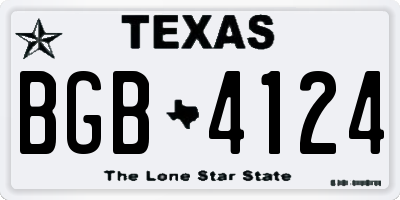 TX license plate BGB4124