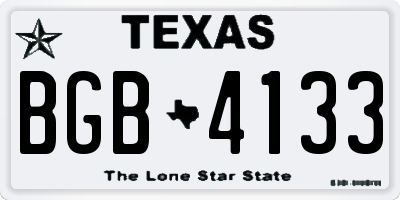 TX license plate BGB4133