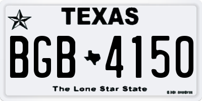 TX license plate BGB4150