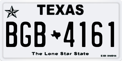TX license plate BGB4161