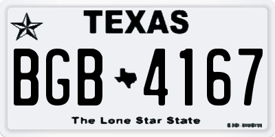 TX license plate BGB4167