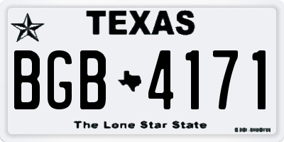 TX license plate BGB4171