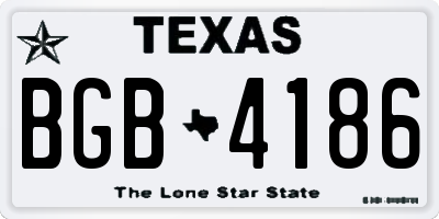 TX license plate BGB4186