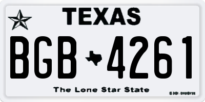 TX license plate BGB4261