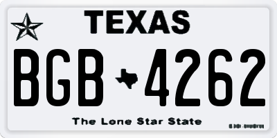 TX license plate BGB4262