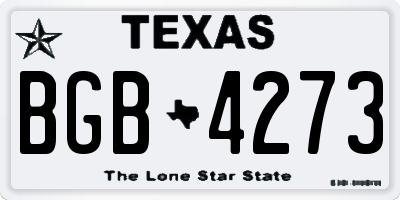 TX license plate BGB4273