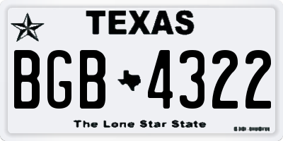 TX license plate BGB4322