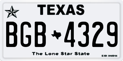 TX license plate BGB4329