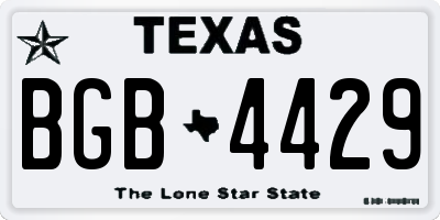 TX license plate BGB4429