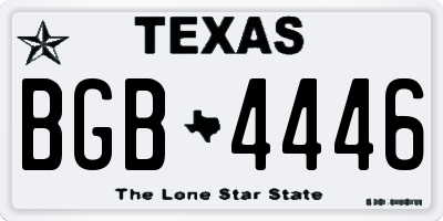 TX license plate BGB4446