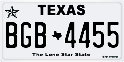 TX license plate BGB4455