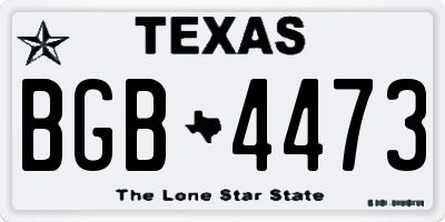 TX license plate BGB4473