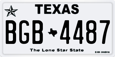 TX license plate BGB4487