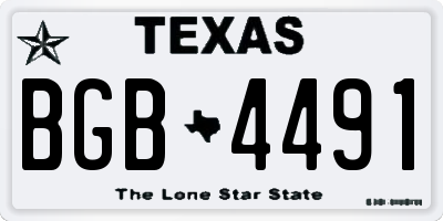 TX license plate BGB4491